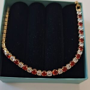 Rubies and diamonds tennis bracelet